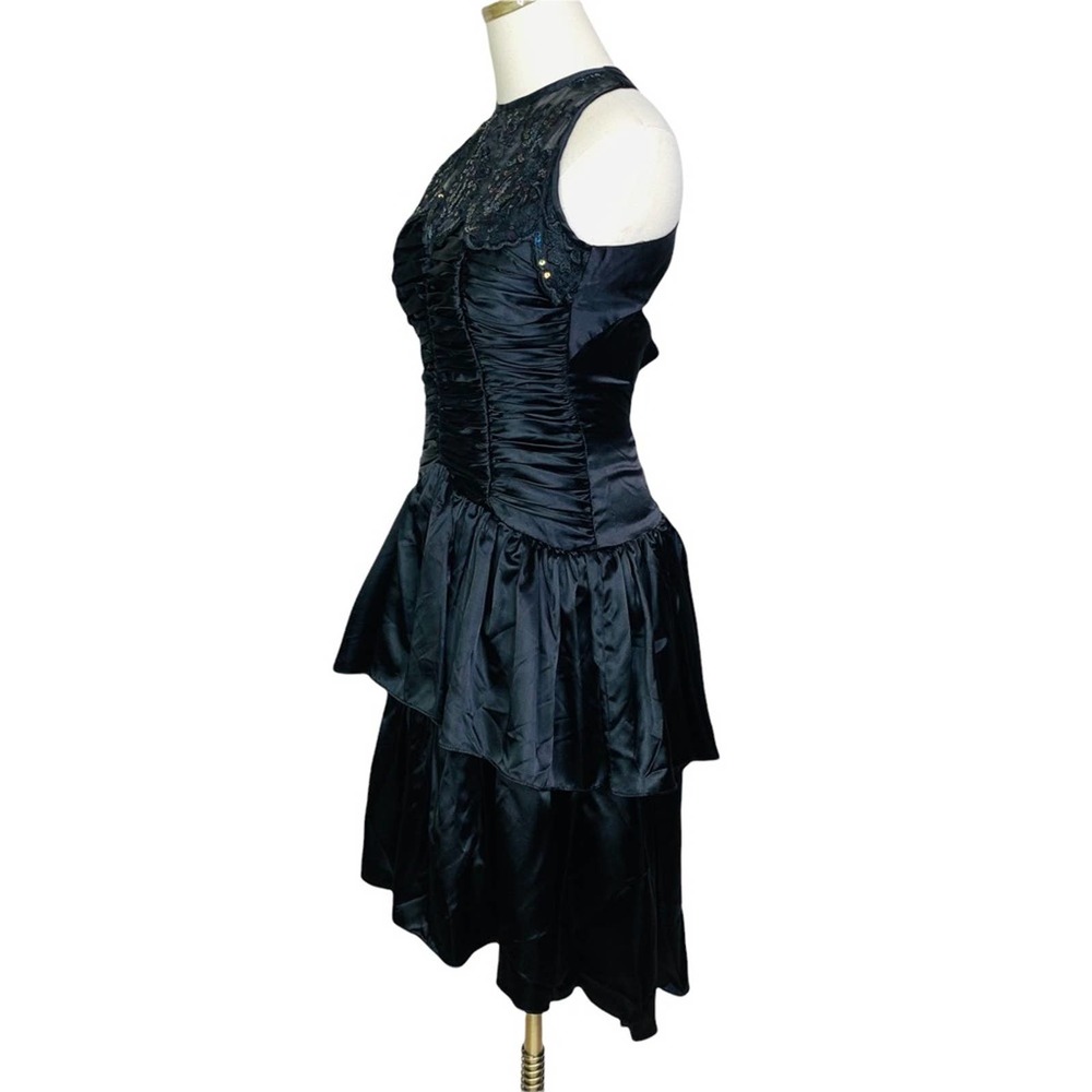 Gunne Sax Jessica McClintock 80s Tiered Sparkle Prom Dress - Picture 7 of 11